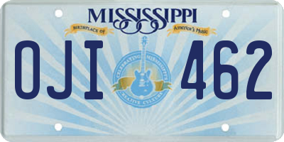 MS license plate OJI462