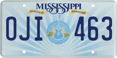 MS license plate OJI463