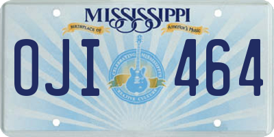 MS license plate OJI464