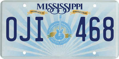 MS license plate OJI468