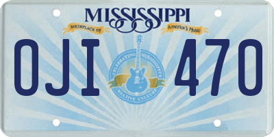 MS license plate OJI470