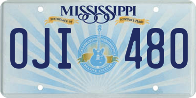 MS license plate OJI480
