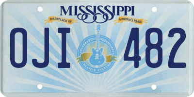 MS license plate OJI482