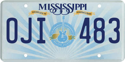 MS license plate OJI483