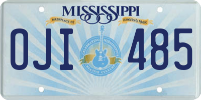 MS license plate OJI485