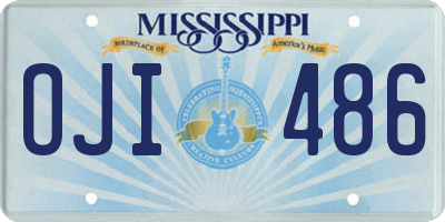 MS license plate OJI486