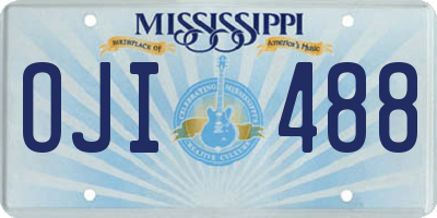 MS license plate OJI488
