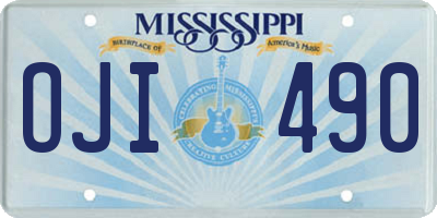 MS license plate OJI490