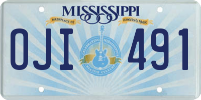 MS license plate OJI491