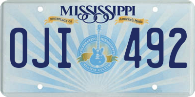 MS license plate OJI492