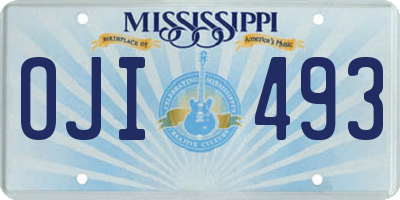 MS license plate OJI493