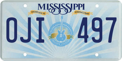 MS license plate OJI497