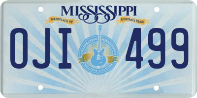 MS license plate OJI499