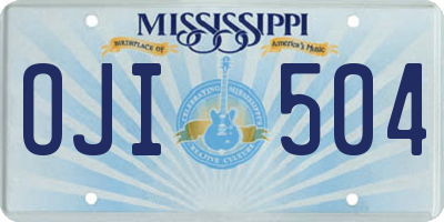 MS license plate OJI504