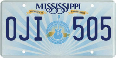 MS license plate OJI505