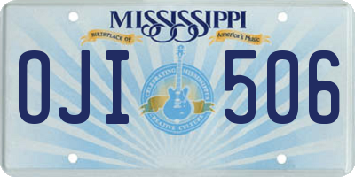 MS license plate OJI506