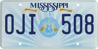 MS license plate OJI508
