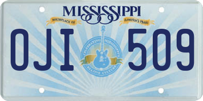 MS license plate OJI509