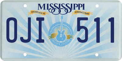 MS license plate OJI511