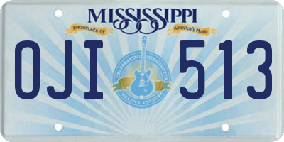 MS license plate OJI513