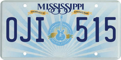 MS license plate OJI515