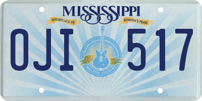 MS license plate OJI517