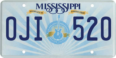 MS license plate OJI520