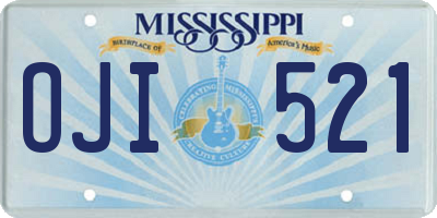 MS license plate OJI521