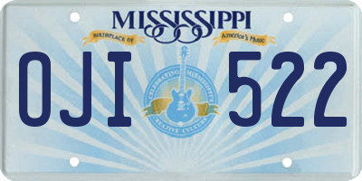 MS license plate OJI522