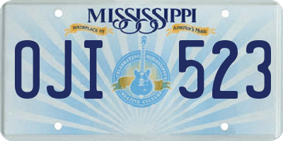 MS license plate OJI523