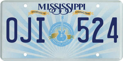 MS license plate OJI524