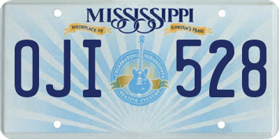 MS license plate OJI528