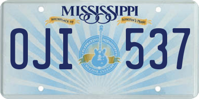 MS license plate OJI537