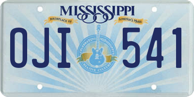 MS license plate OJI541