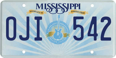 MS license plate OJI542