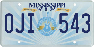 MS license plate OJI543