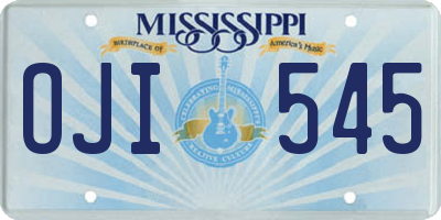 MS license plate OJI545