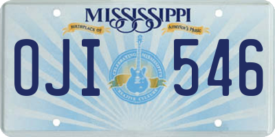 MS license plate OJI546