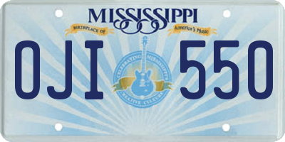 MS license plate OJI550