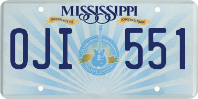MS license plate OJI551