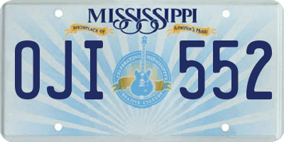 MS license plate OJI552