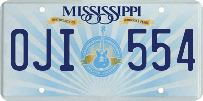 MS license plate OJI554