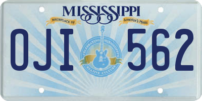 MS license plate OJI562