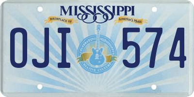MS license plate OJI574