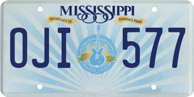 MS license plate OJI577