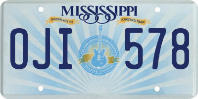 MS license plate OJI578