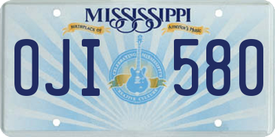 MS license plate OJI580