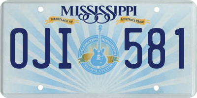 MS license plate OJI581