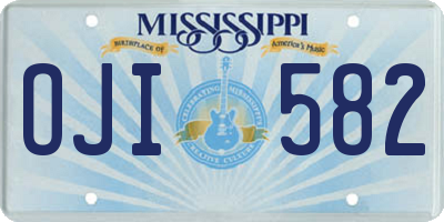 MS license plate OJI582