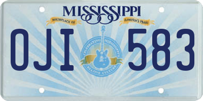 MS license plate OJI583